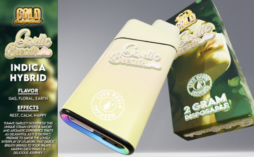 Buy The Redesigned Gold Coast Clear Garlic Breath 2g Live Resin Infused Gen 2 Disposable Vape 2024 For Sale Online